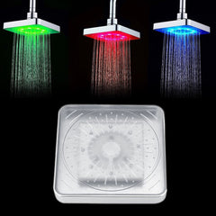 Pomme de douche fixe 8 conduit RGB Chromothérapie carrée en ABS haute pression