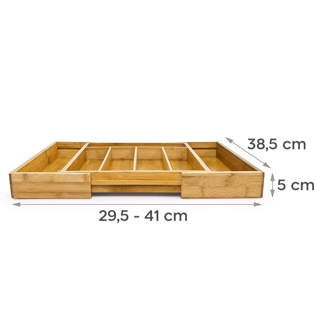 Portecouverts en bambou extensible 550873 38x41x5 cm 7 Compartiments