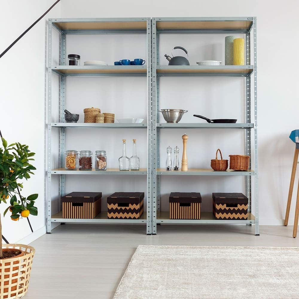 Étagère métallique modulaire 5 niveaux MDF 180x90x40cm, charge 875Kg.