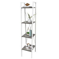 Bibliothèque Étagère pour livres 4 Étagères à colonne en métal 148Hx38x34cm