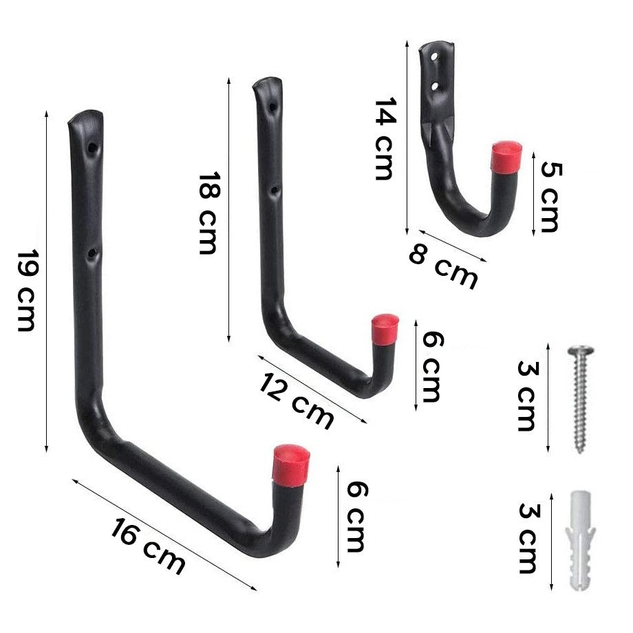 Kit 6 pcs Crochets Universels Polyvalents en Métal Mural en Espace en 3 Mesures