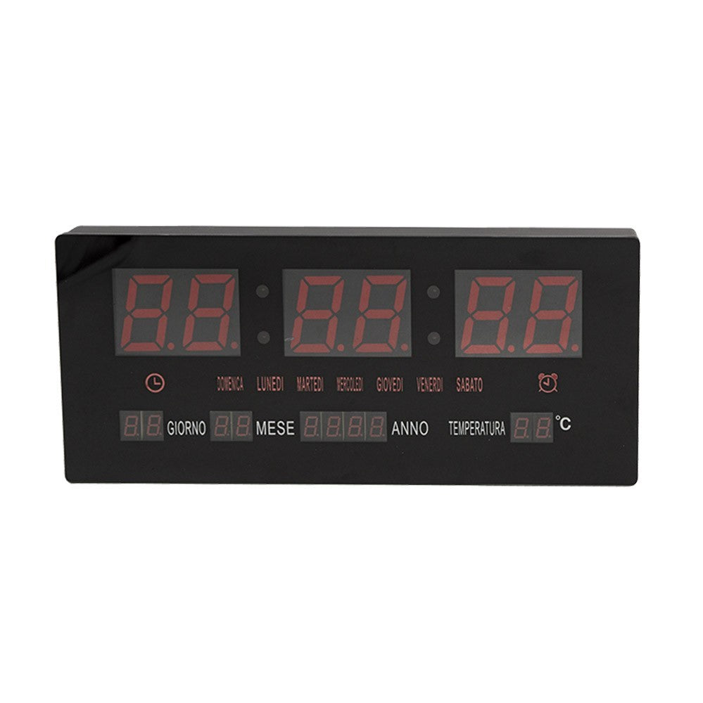 Horloge murale numérique led 136151 calendrier température 36x16x3 cm