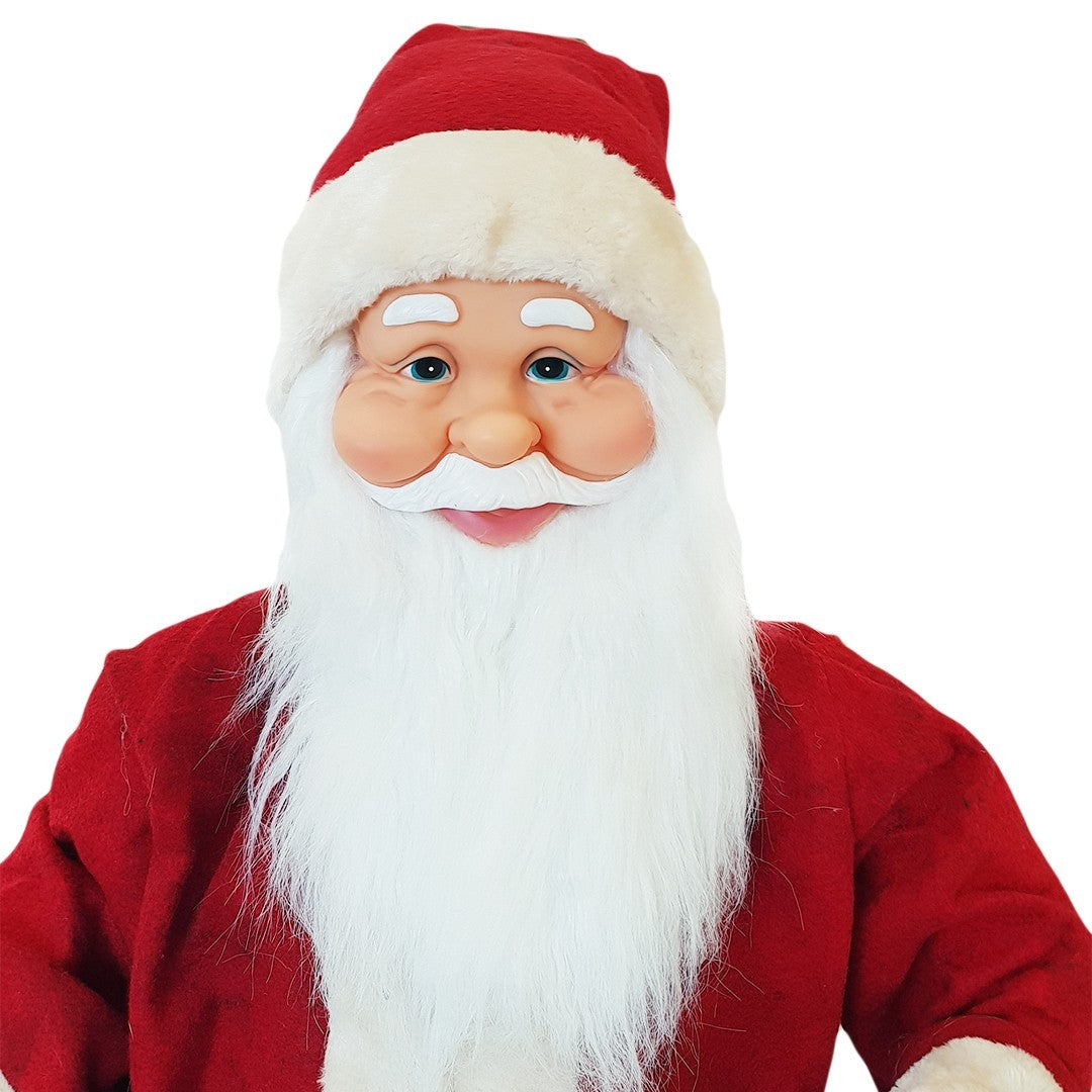 Santa avec robe rouge et crème 144206 80H cm avec musique Lumières et Mouvement