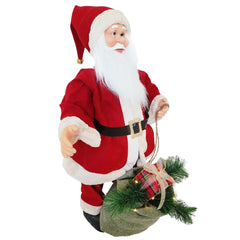 Santa avec robe rouge et crème 144206 80H cm avec musique Lumières et Mouvement