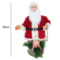 Santa avec robe rouge et crème 144206 80H cm avec musique Lumières et Mouvement