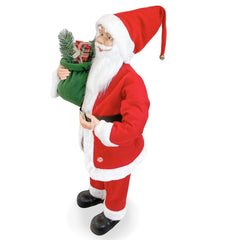 Père Noël rouge et blanc Décoration de Noël 90H cm avec musique et lumières