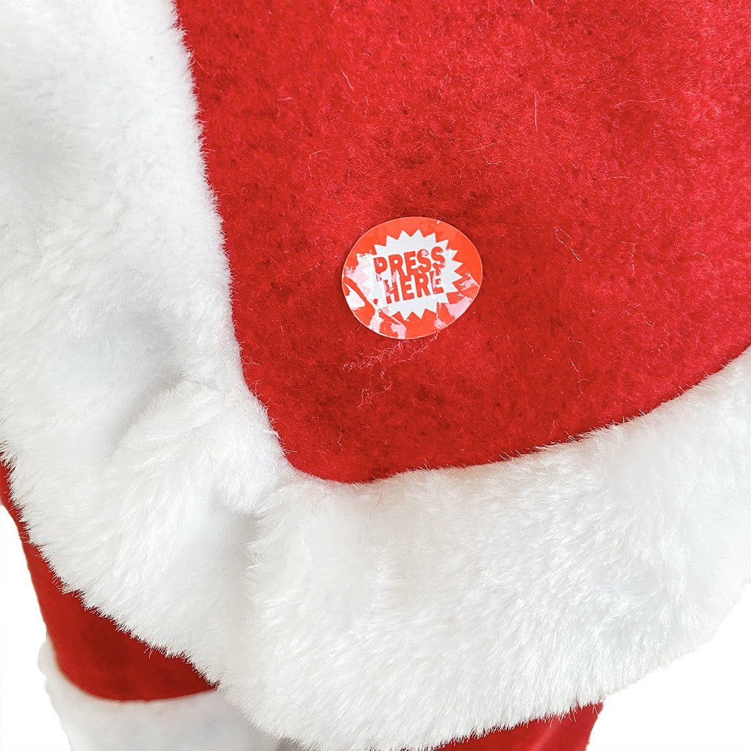 Père Noël rouge et blanc Décoration de Noël 90H cm avec musique et lumières
