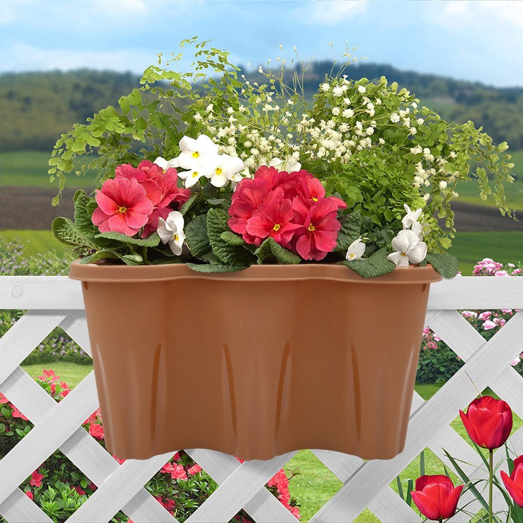 Planteur Balcon pour Balustrade en plastique Vase Porte-fleurs pour Balcon