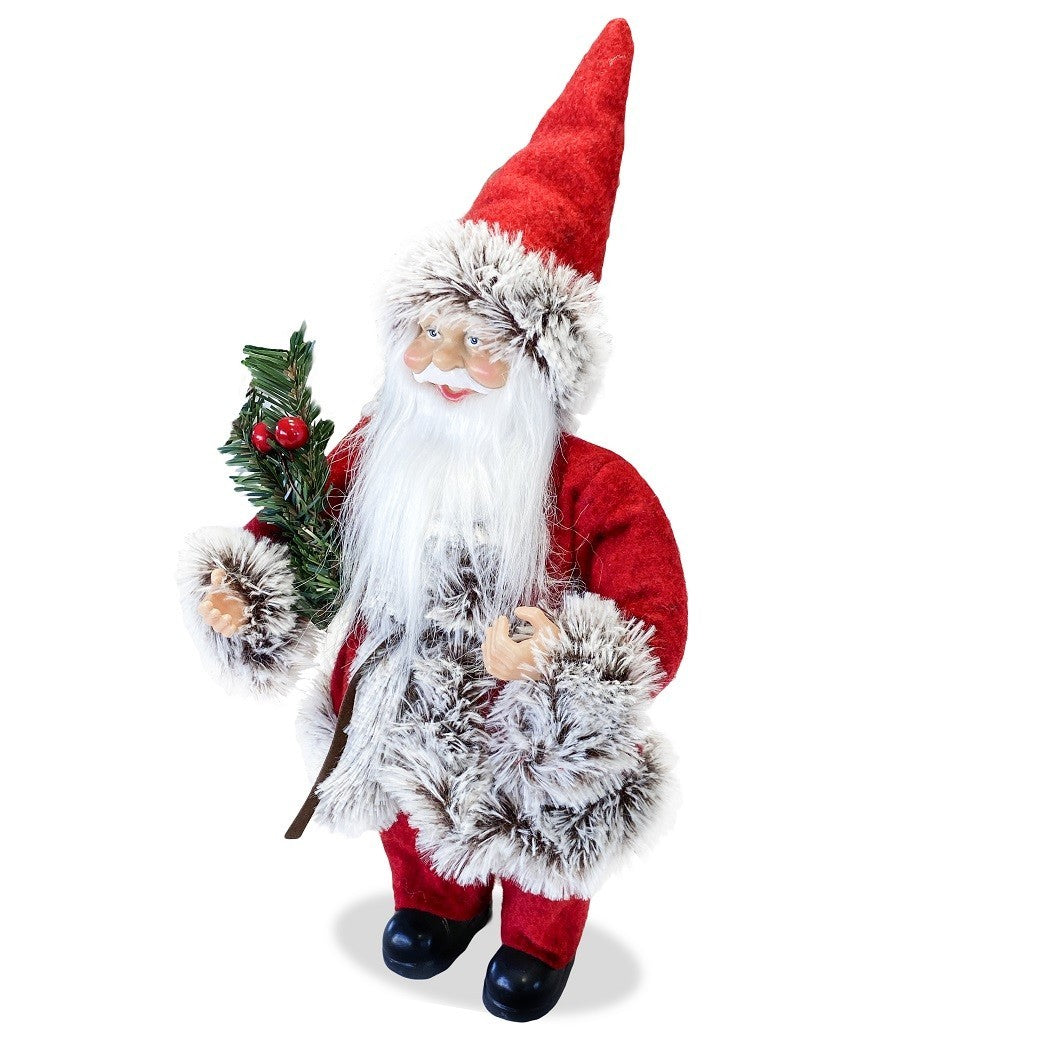 Santa Claus Rouge et Gris art. 144187 Décoration de Noel 30H cm