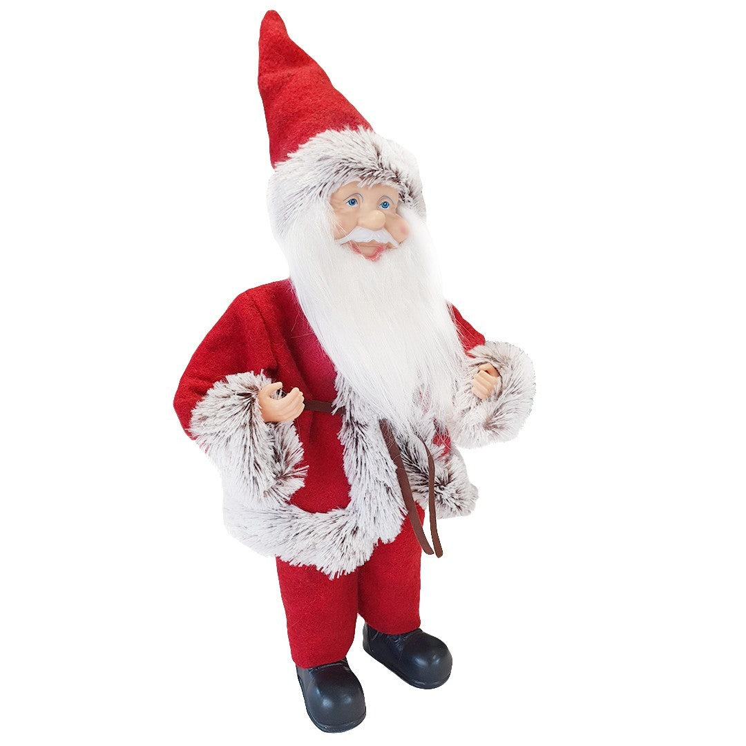 Santa Claus Robe Rouge et Gris 144191 Décoration de Noel 40H avec Mini-Lumière