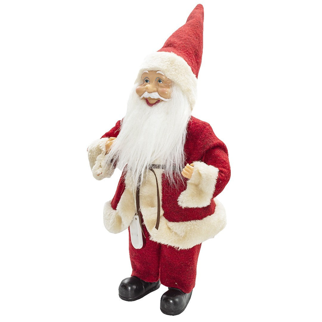Santa Robe Rouge et Crème 144190 Décoration de Noel 40H avec Mini-lumière