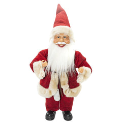 Santa Robe Rouge et Crème 144190 Décoration de Noel 40H avec Mini-lumière