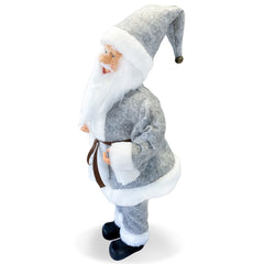 Santa Claus Gris 144197 45H cm avec Mécanisme Carillon Sons et Mouvement