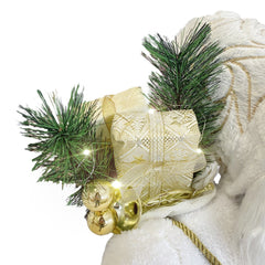 Santa Blanc Et Or 144232 Robe Velours 110Hcm Avec Lumières Et Sons