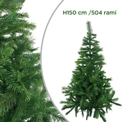 Arbre de Noel 150cm avec 504 branches pliantes en PVC sapin artificiel