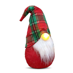 Robe écossaise de gnome de Noel et barbe décoration avec la lumière 15x13xH45 cm