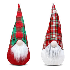 Robe écossaise de gnome de Noel et barbe décoration avec la lumière 15x13xH45 cm