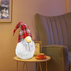 Robe écossaise de gnome de Noel et décoration de barbe lumière 22x17xH65 cm