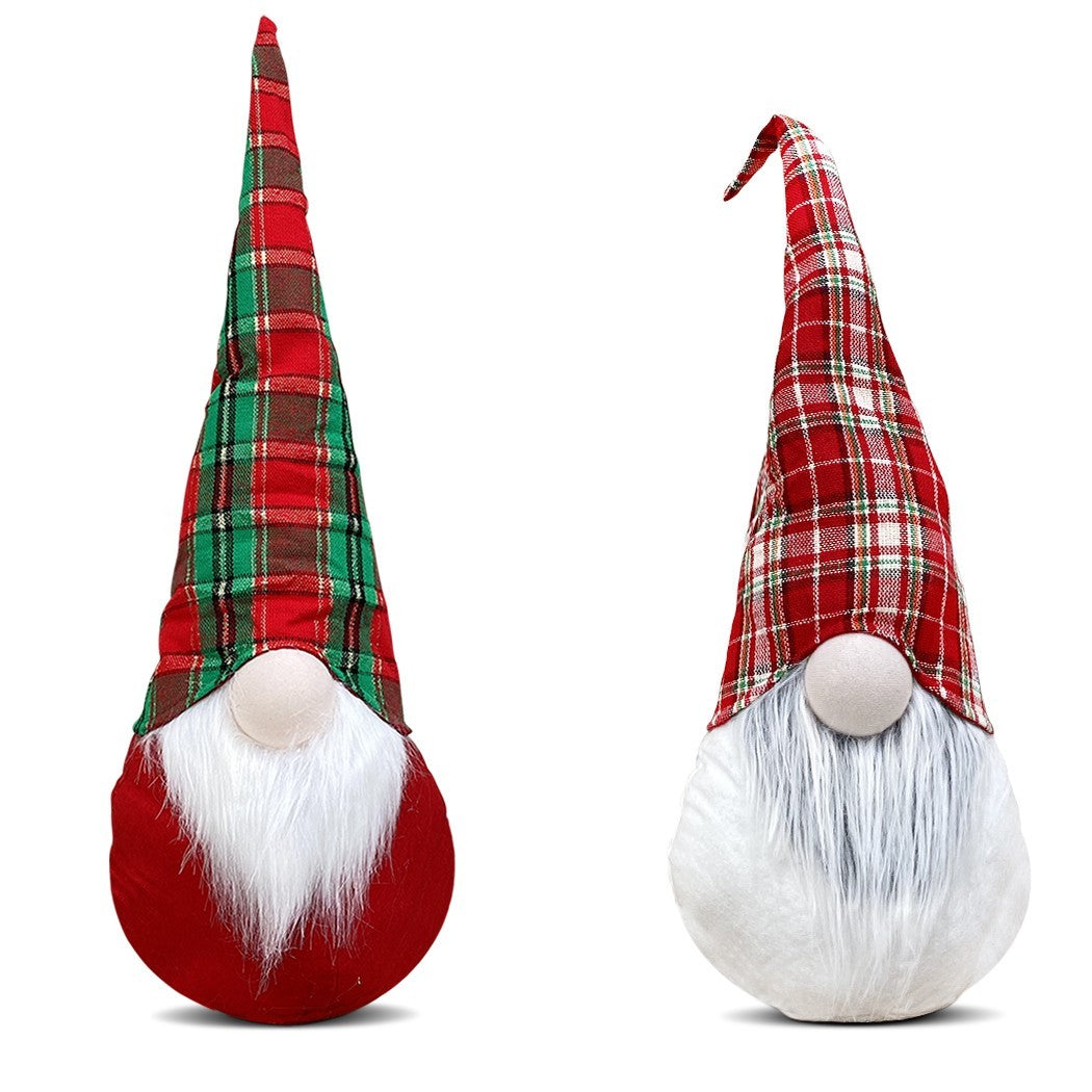 Robe écossaise de gnome de Noel et décoration de barbe lumière 22x17xH65 cm