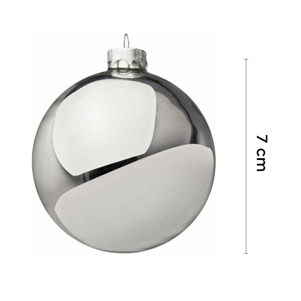 Pack 24 Boules 7 cm Noel boules de Noel Argent Décorations pour arbres