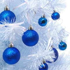 Lot de 48 boules de Noël de 7cm Décorations sapin de Noël bleu de 7cm