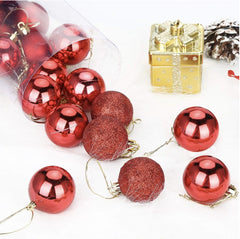 Lot de 48 boules de Noël 7 cm de diamètre décorations sapin Noël rouge