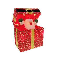 Boîte décorative Père Noël  avec 20 lumières et mouvement 28X20X30 cm