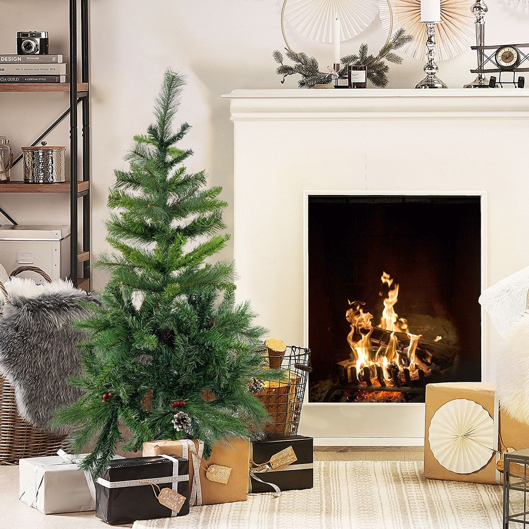 Sapin de Noël 120cm avec 380 branches pliantes en PVC sapin artificiel