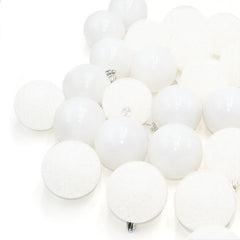 Lot 48 Sphères 7 cm Boules de Noël blanches Décorations sapin de Noël