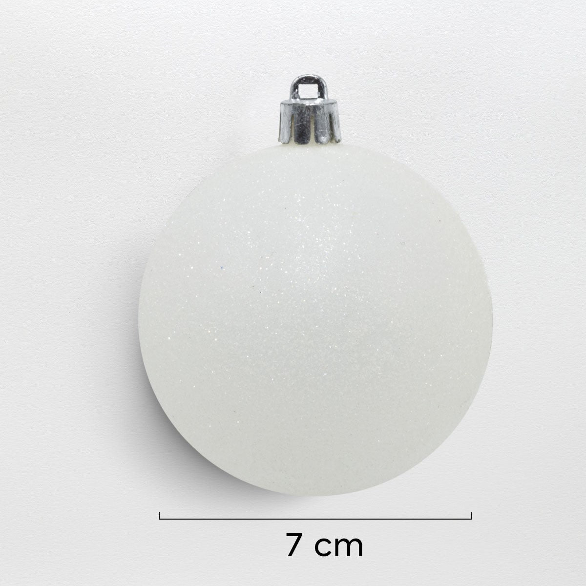 Lot 48 Sphères 7 cm Boules de Noël blanches Décorations sapin de Noël