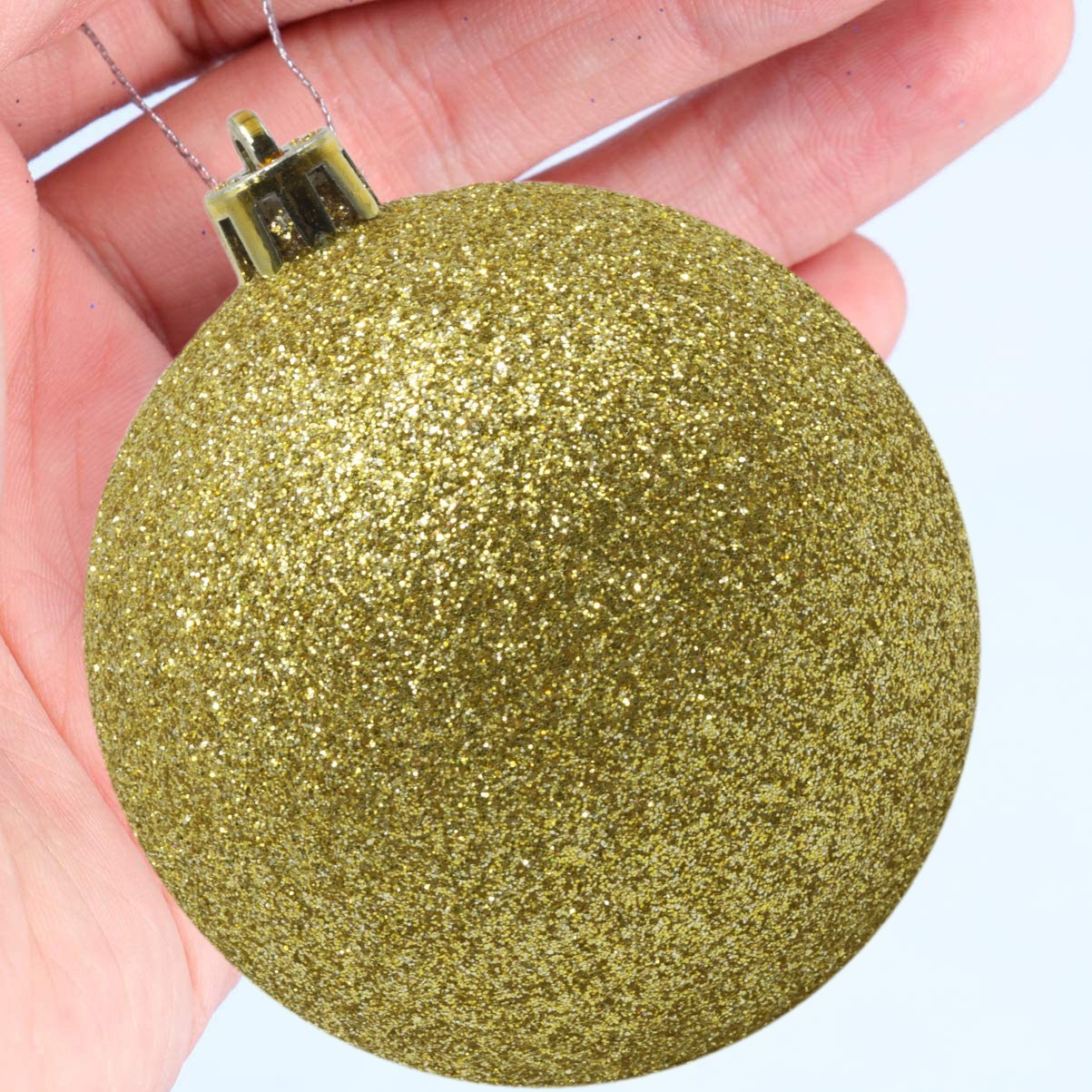 Lot de 48 boules 7 cm de Noël dorées Décorations pour sapin de Noël