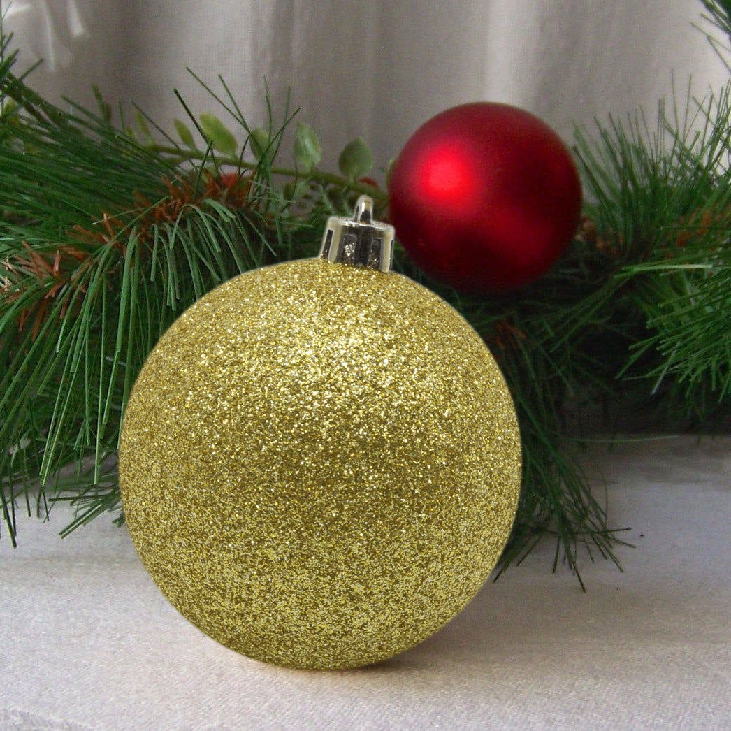 Lot de 48 boules 7 cm de Noël dorées Décorations pour sapin de Noël