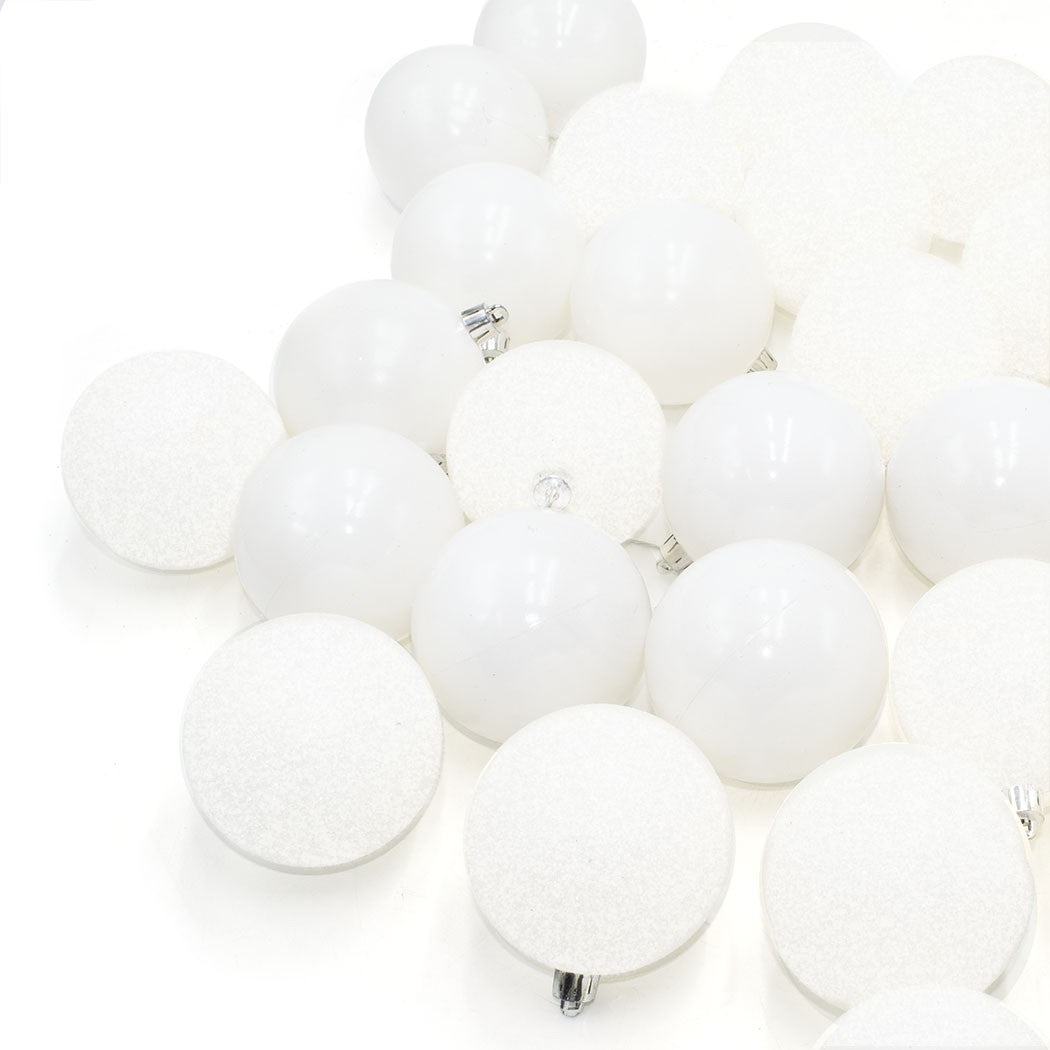 Lot 24 Boules 7 cm Noel boules Blanches Décorations pour arbres