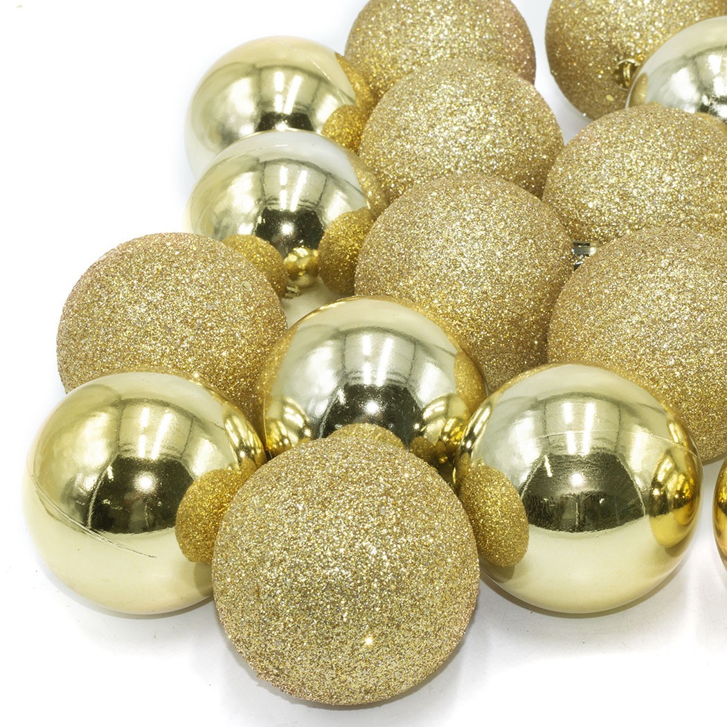 Lot de 24 boules de Noël de 7 cm Décorations dorées arbre de Noël