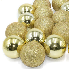 Lot de 24 boules de Noël de 7 cm Décorations dorées arbre de Noël
