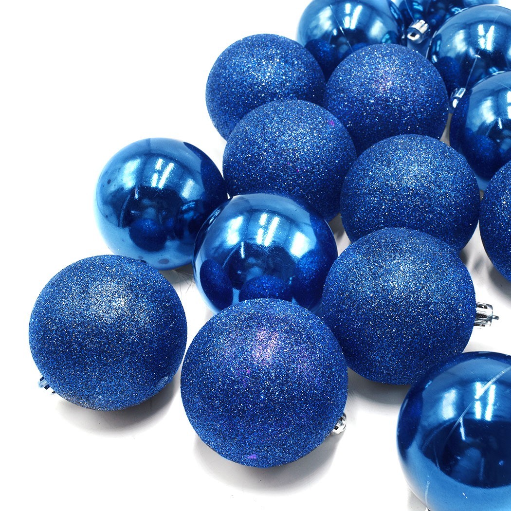 Lot 24 Boules 7 cm Boules de Noel Bleu Décorations pour arbres