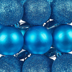 Lot 24 Boules 7 cm Boules de Noel Bleu Décorations pour arbres