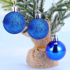 Lot 24 Boules 7 cm Boules de Noel Bleu Décorations pour arbres