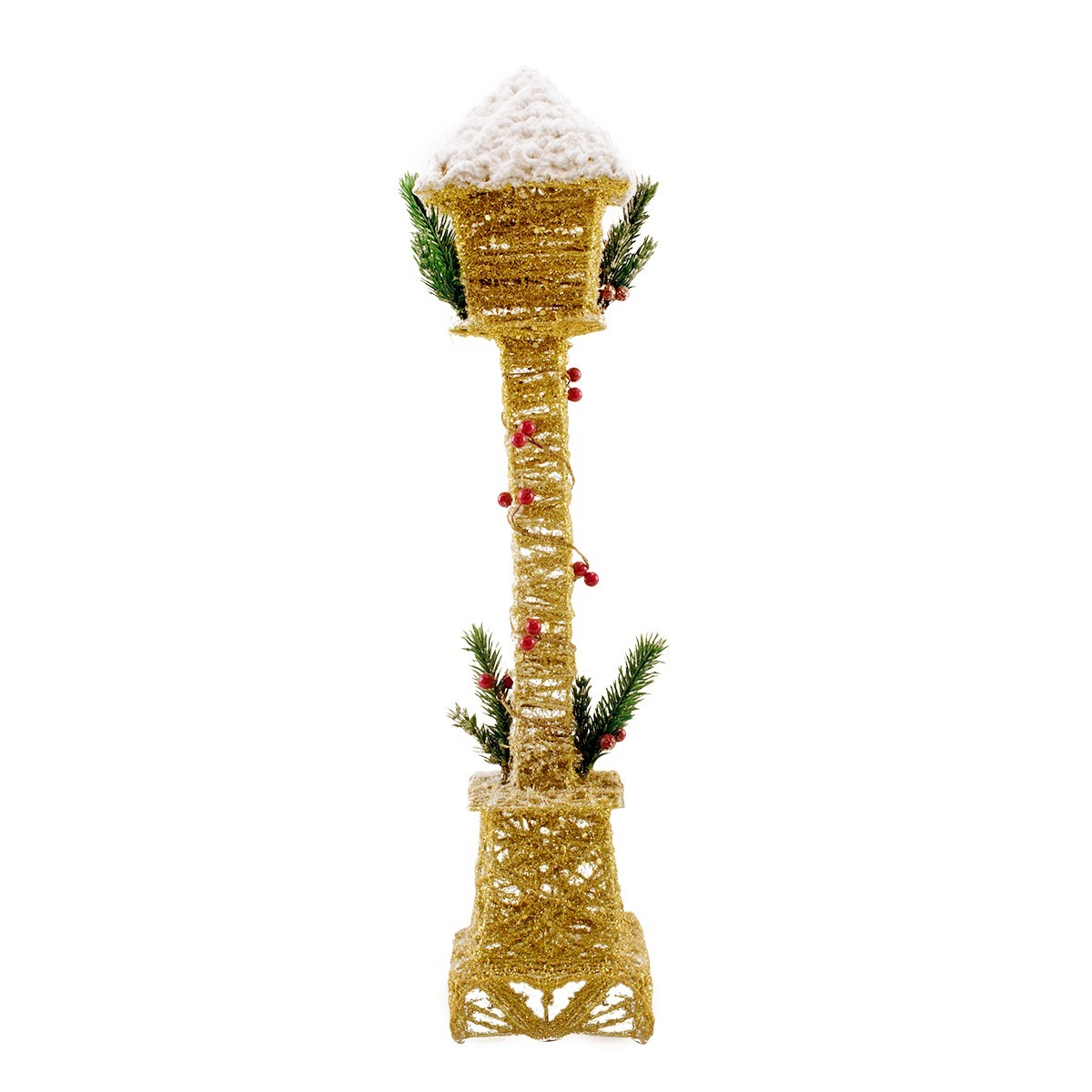 Lampe de Noël à emboîtement avec paillettes d'or miniatures 60H cm
