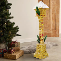 Lampe de Noël à emboîtement avec paillettes d'or miniatures 60H cm