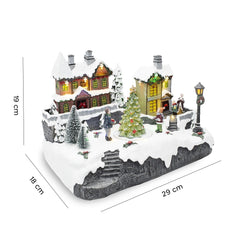 Village de Noël Manège de Noël Lumières Sons et Mouvement 29x18x19 cm