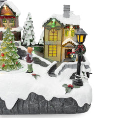 Village de Noël Manège de Noël Lumières Sons et Mouvement 29x18x19 cm