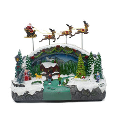 Village de Noel Scénario avec musique lumières et mouvement 27x20x32cm