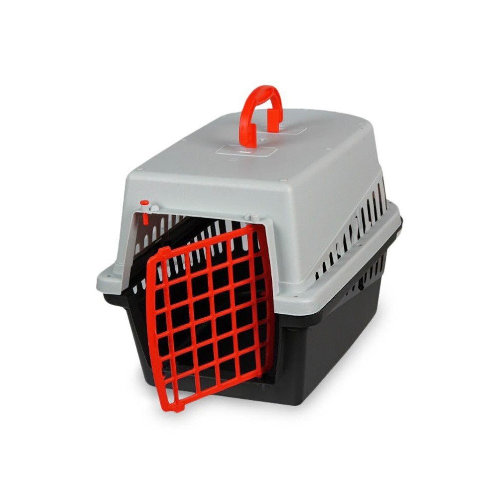 Caisse de transport avec grille en plastique pour chiens et chats 50cm
