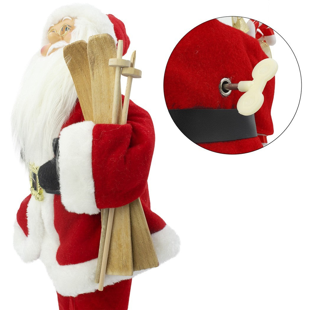 Décoration Santa avec mécanisme Carillon 45H cm Sons et Mouvement