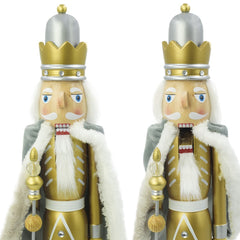 Soldat Casse-Noisette de Noel en bois décoration avec sceptre 50H cm