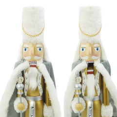 Soldat Casse-Noisette de Noel en bois décoration avec sceptre 50H cm
