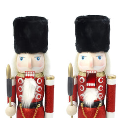 Casse-Noisette de Noel de soldat structure en bois paillettes 38Hcm