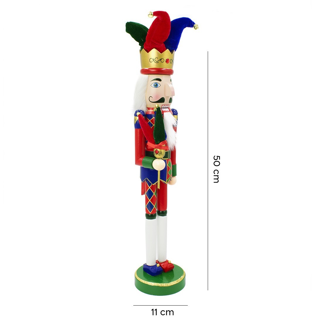 Casse-Noisette Soldat Bouffon 030166 décoration de Noël en bois H50 cm
