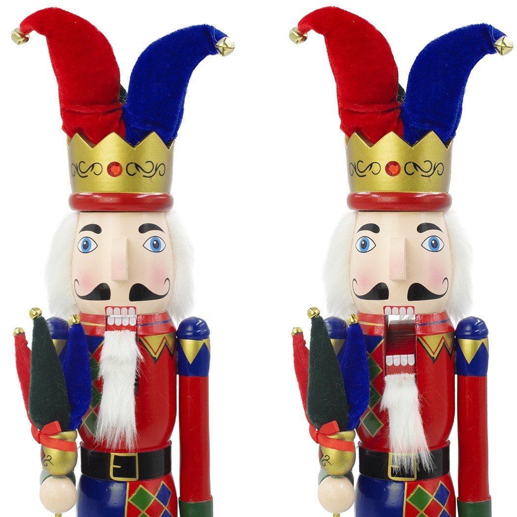 Casse-Noisette Soldat Bouffon 030166 décoration de Noël en bois H50 cm